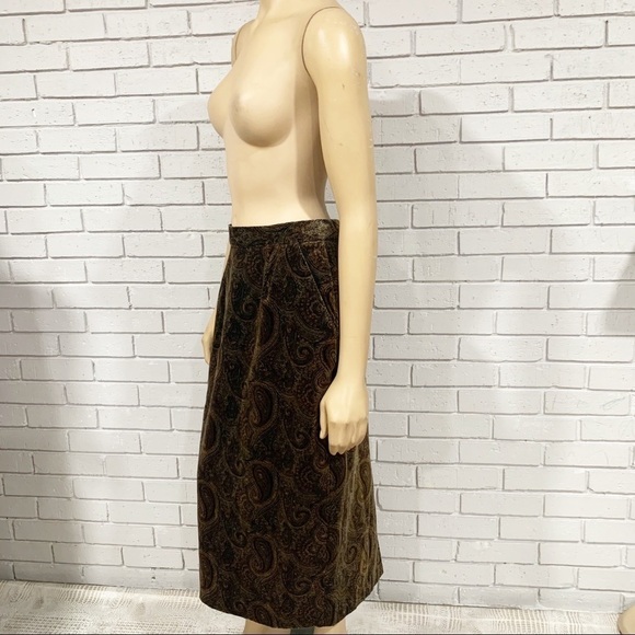 Michelle Stuart Vintage Brown‎ Paisley Midi Skirt - Picture 6 of 16